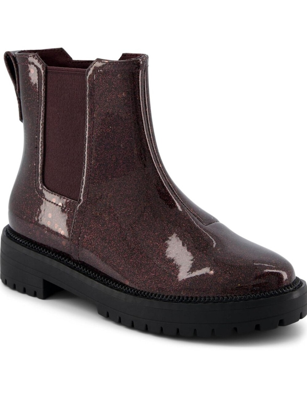 Toms Bennwt Blaclberry Confetti Coated Glitter Boots